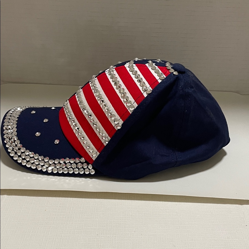Patriotic Rhinestone Cap - Picture 2 of 5